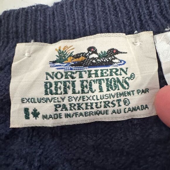 Northern Reflections Button Up Sweater Vest Vintage 90s Size Large Cotton Blend - Picture 8 of 11